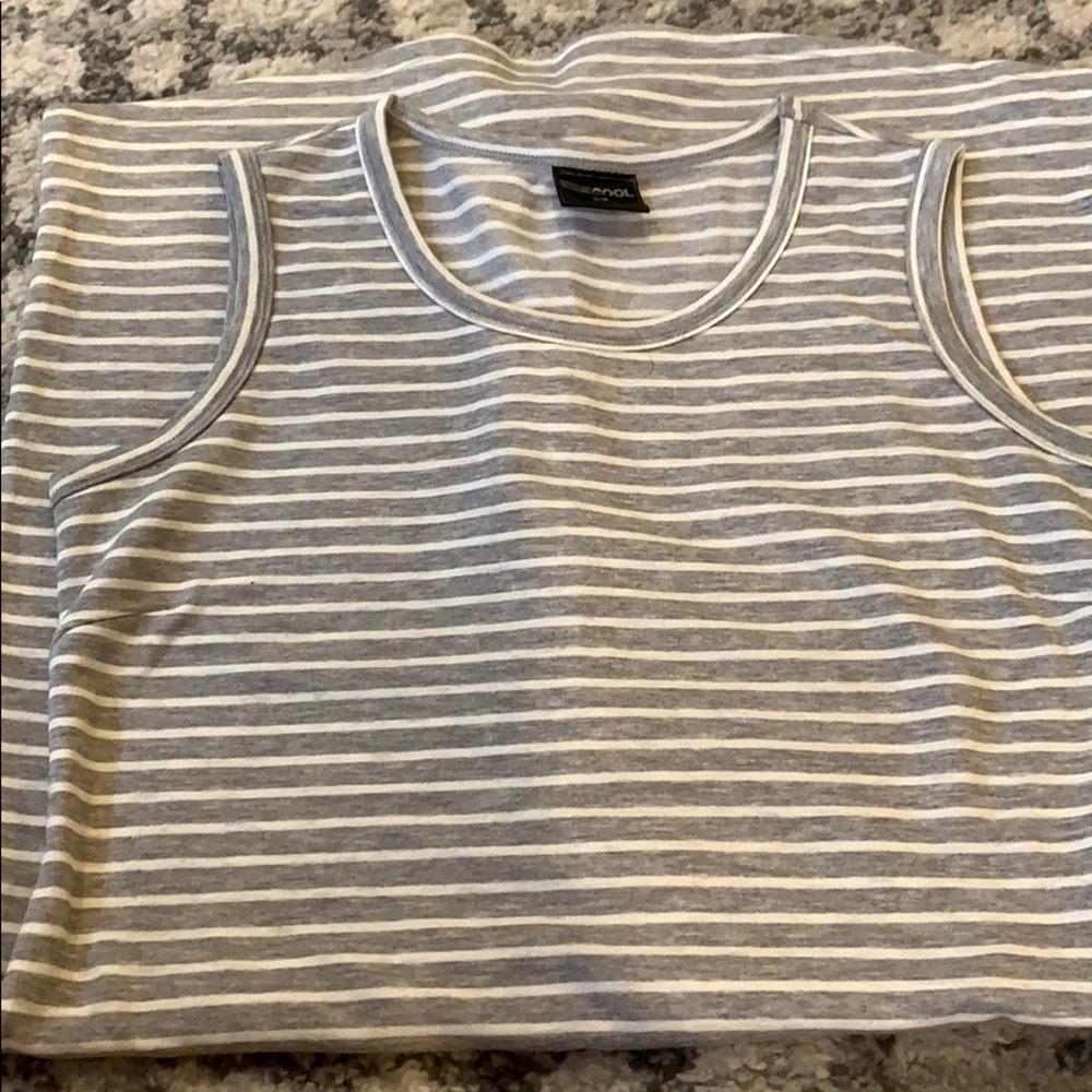 32 cool grey and white striped dress